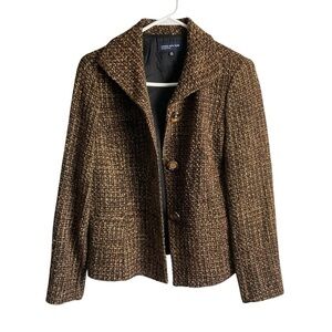 Jones New York Signature Charente Wool Blend Tweed Jacket – Acorn Combo, Size 10